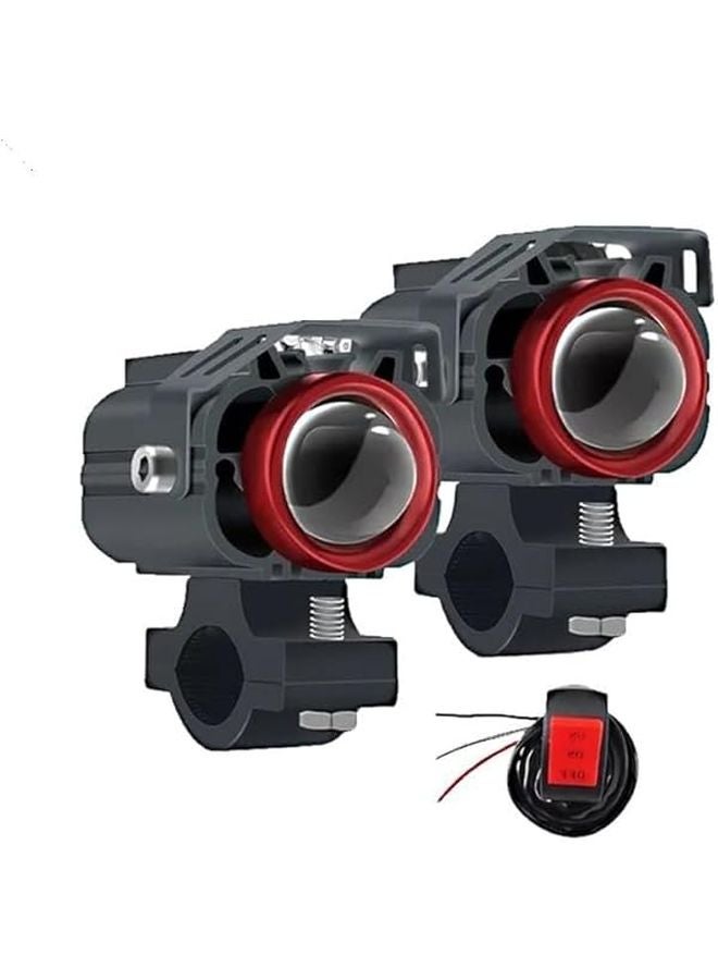 Yellow White Motorcycle Auxiliary Spotlight Fog Lights Headlamp 12V 80V ATV Scooter Off Road Driving Lamp - Image 2